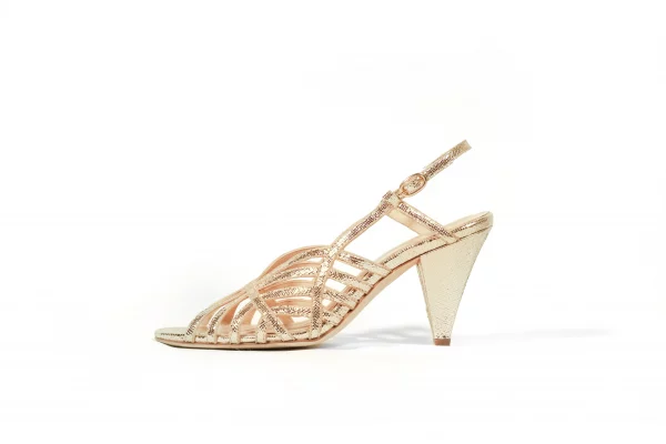 Sandales gold soirée été femme Gina– chaussures glamour EGERIAS