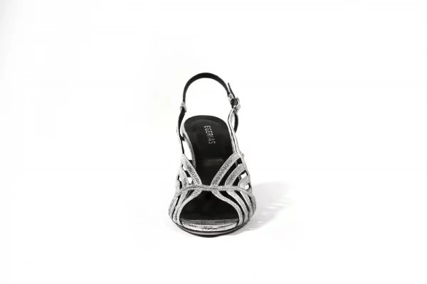 Sandales argent soirée été femme Gina– chaussures glamour EGERIAS