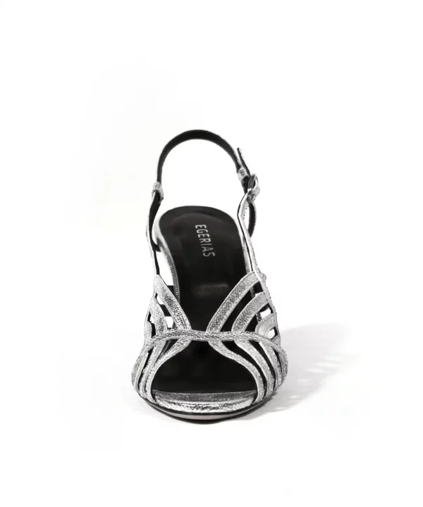 Sandales argent soirée été femme Gina– chaussures glamour EGERIAS