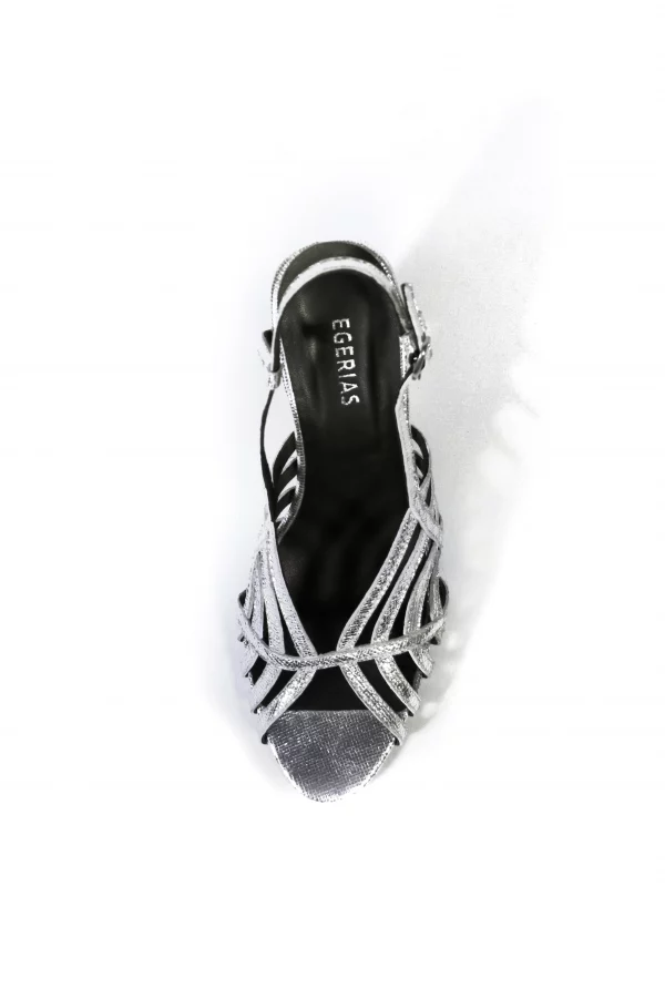 Sandales argent soirée été femme Gina– chaussures glamour EGERIAS