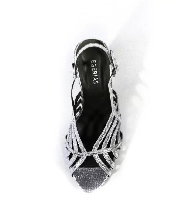 Sandales argent soirée été femme Gina– chaussures glamour EGERIAS