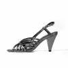 Sandales argent antracite soirée été femme Gina– chaussures glamour EGERIAS